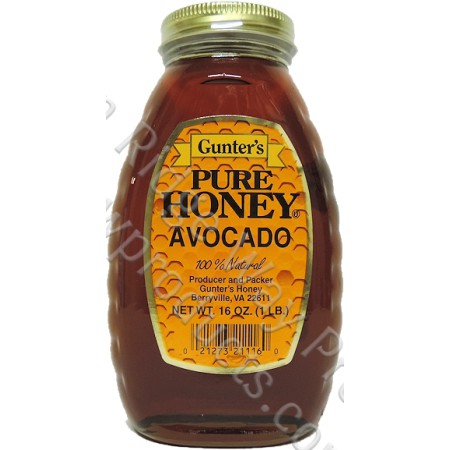 Gunter's Avocado Honey Case of 12 - 1 lb. Jars